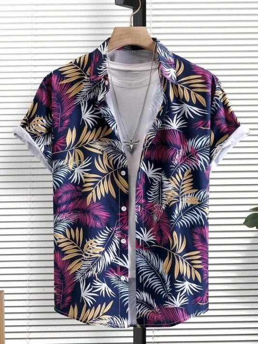 Floral Burst - Mens Regular Fit Printed Casual Shirt