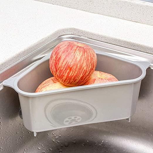 Kitchen Sink Corner ABS Plastic Organizer Wash Basin Sponge Soap Scrub Brush Storage Holder Rack