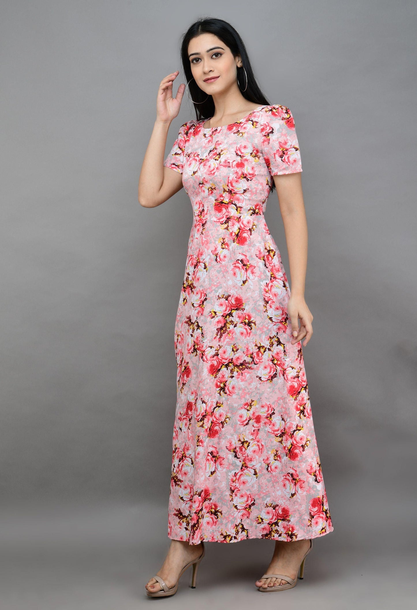 Women's Polyester Printed Maxi Dress