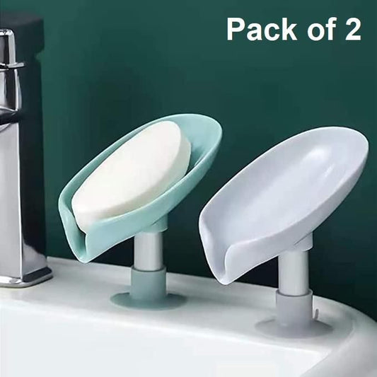 Soap Holder-Leaf Shaped Soap Box Soap Holder for Kitchen & Bathroom Plastic Soap Bar Holder ,Soap Case Buy 1 Get 1