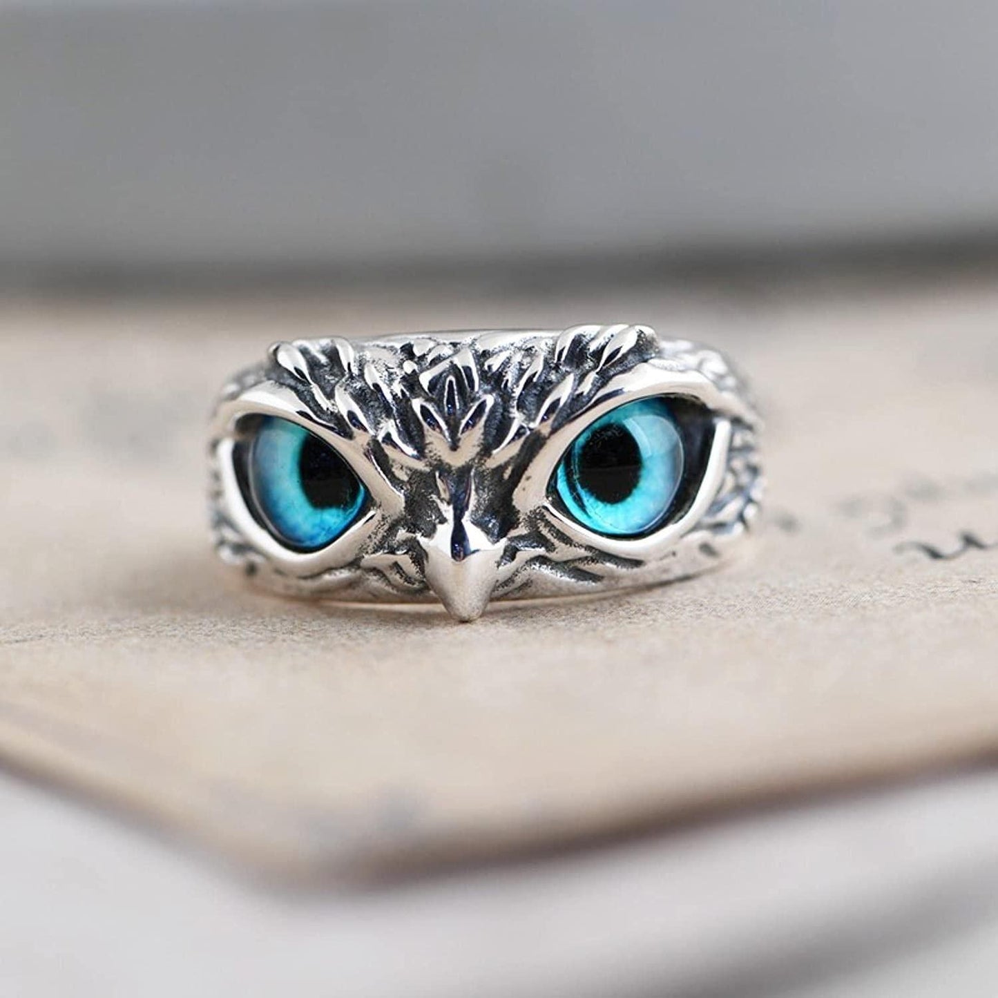 Attractive Silver Plated Owl Ring