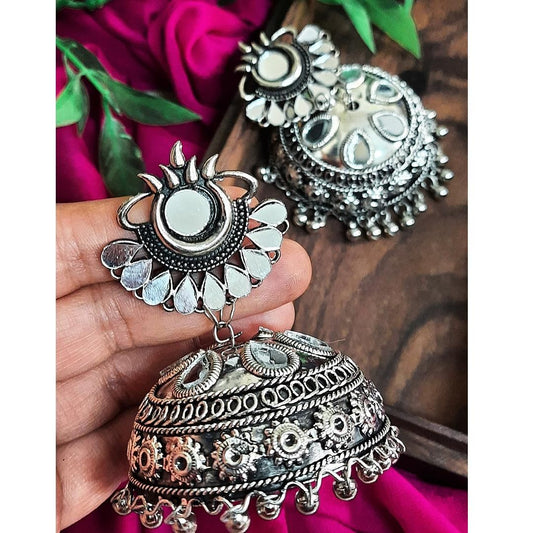 Traditional New Style Silver Jhumkas Earrings For Women and Girls